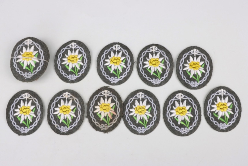 20 x Gebirgsjäger Edelweiss sleeve badge - EM/NCO type