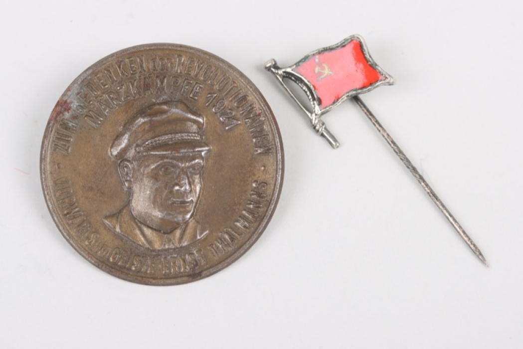 "Ernst Thälmann" tinnie and Soviet Russian pin