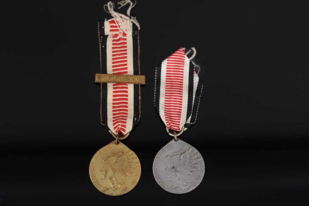 2x Südwest-Afrika medal with campain bar HEREROLAND