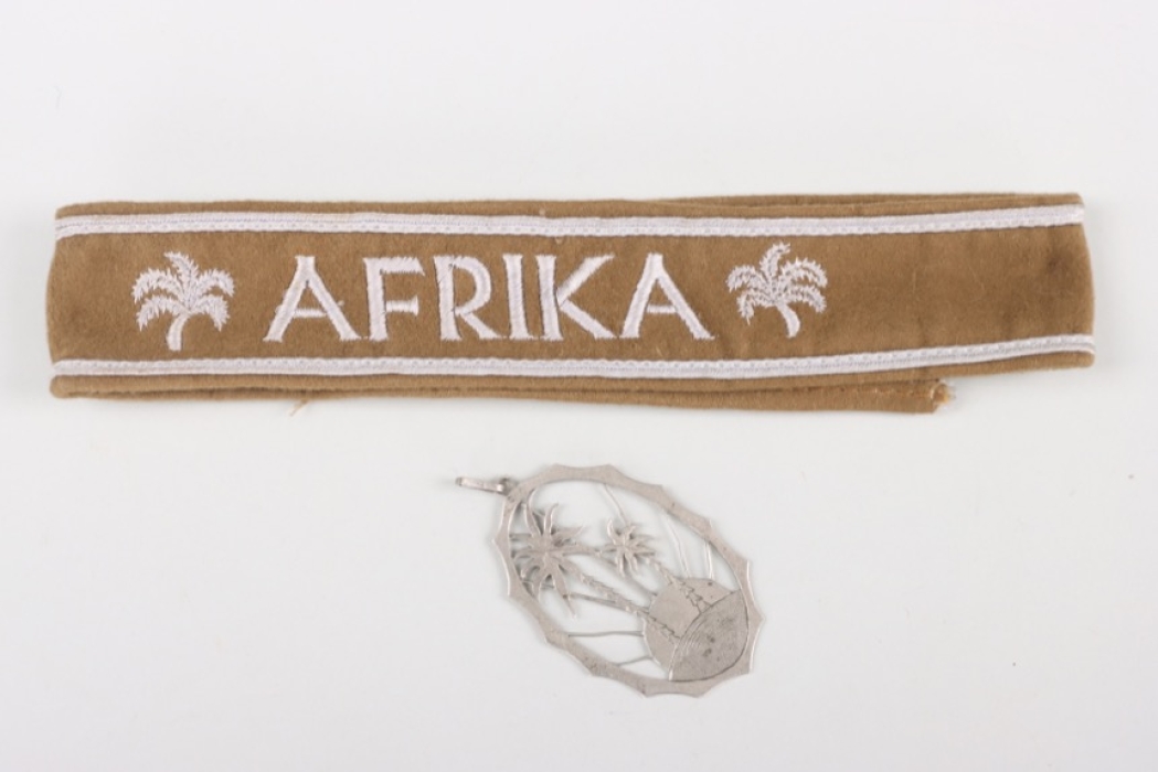 Wehrmacht "AFRIKA" cuff title + silver pendant