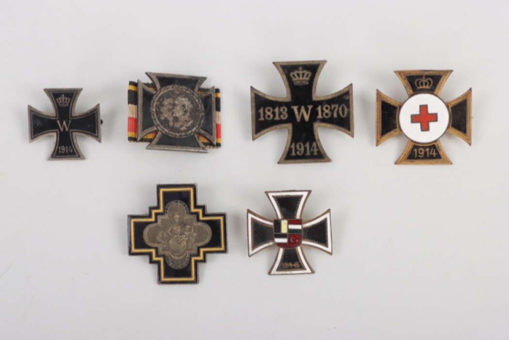 WWI lot of six patriotic badges - enameled