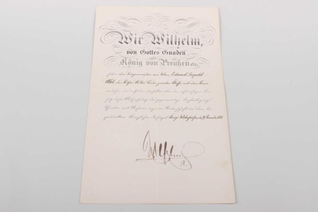 Uhl, Eduard Leopold (Mayor of Vienna) - Roter Adlerorden zweiter Klasse mit dem Stern certificate