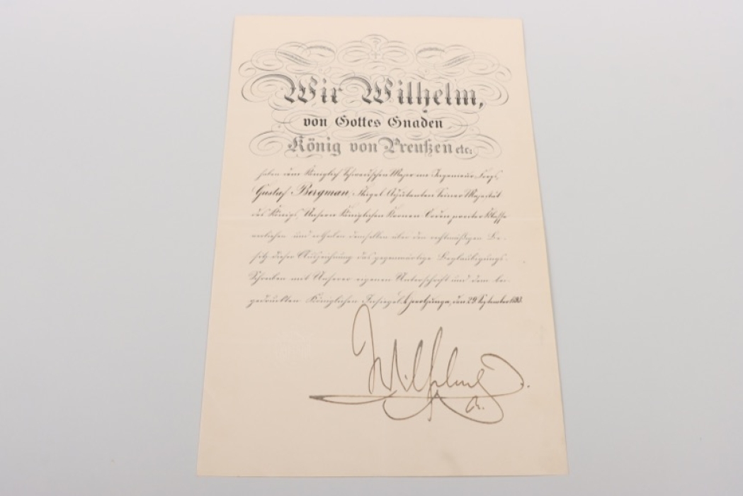 Prussia - Kronenorden 2.Klasse certificate - Wilhelm II signature