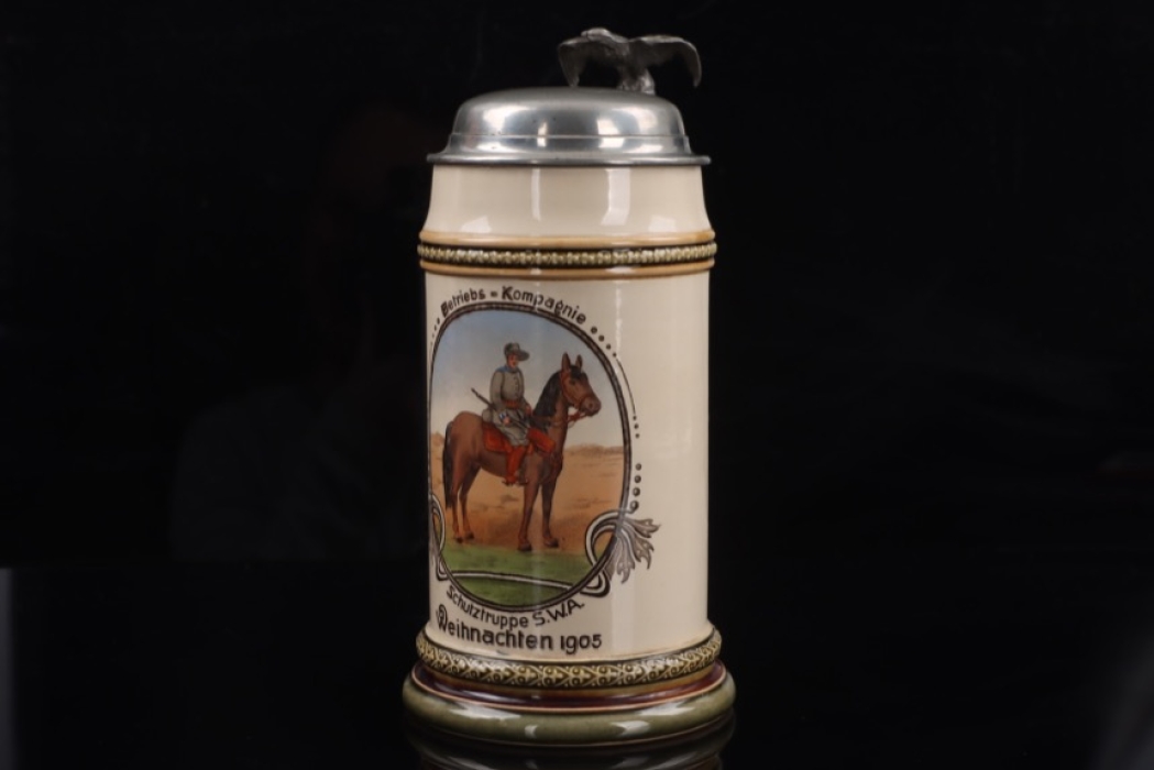 1905 reservist's beer mug "Schutztruppe S.W.A." Africa