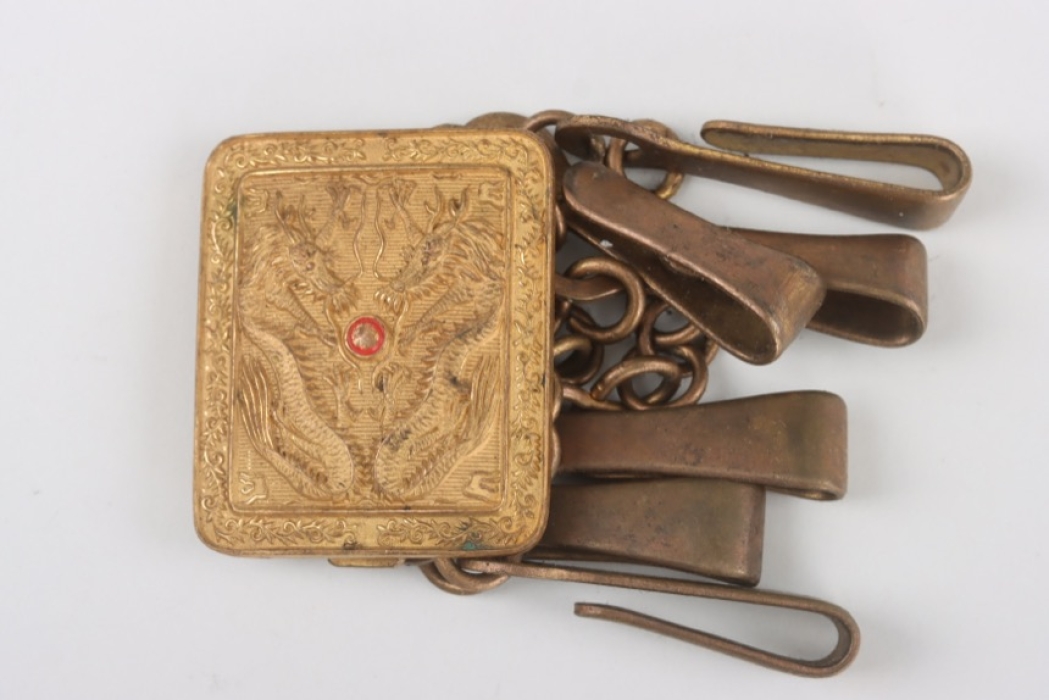 Chinese officers belt buckle with belt hooks