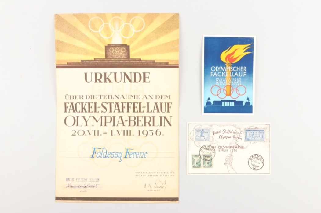 Olympic Games 1936 - Participant Document for the Torch Relay