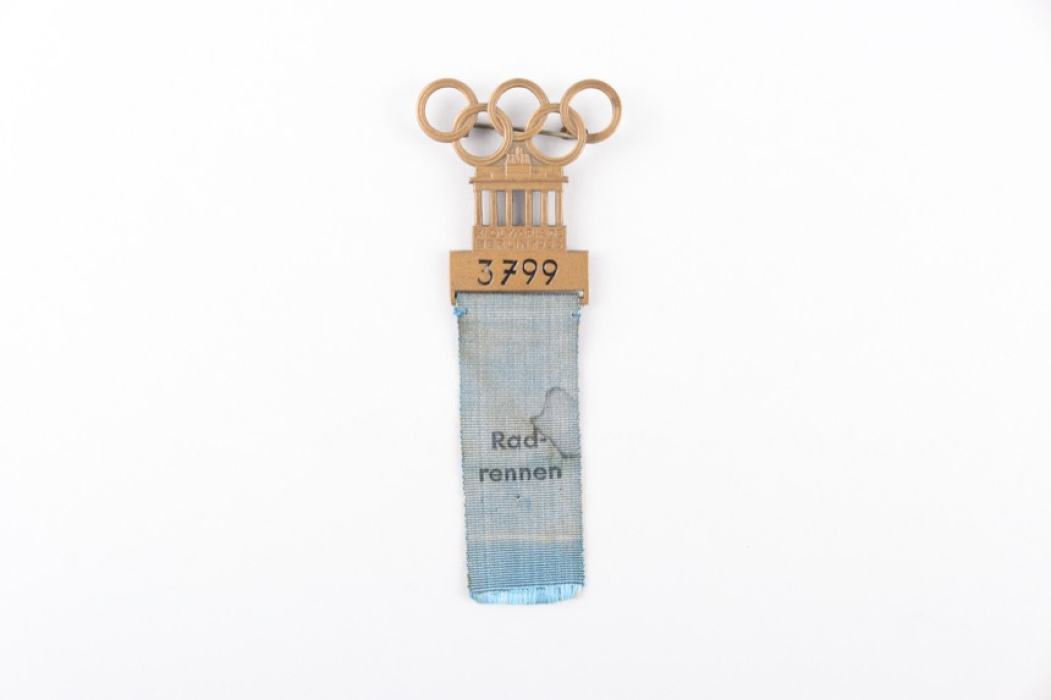 Olympic Games 1936 - Participant Badge Cycling