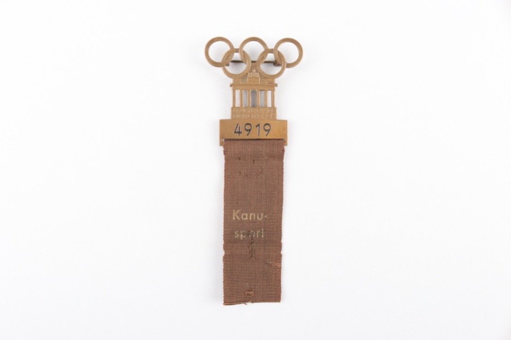 Olympic Games 1936 - Participant Badge Canoeing