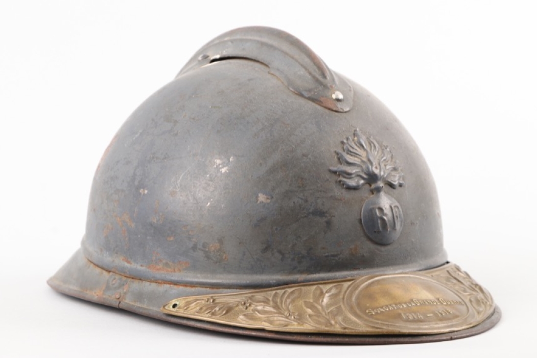 French WWI Helmet with Dedication