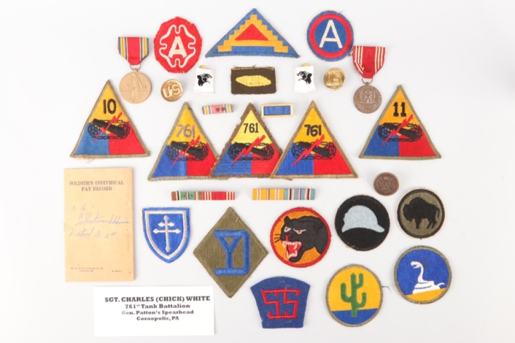Medal grouping of Sgt. C. White  - African American 761st Tank Battalion