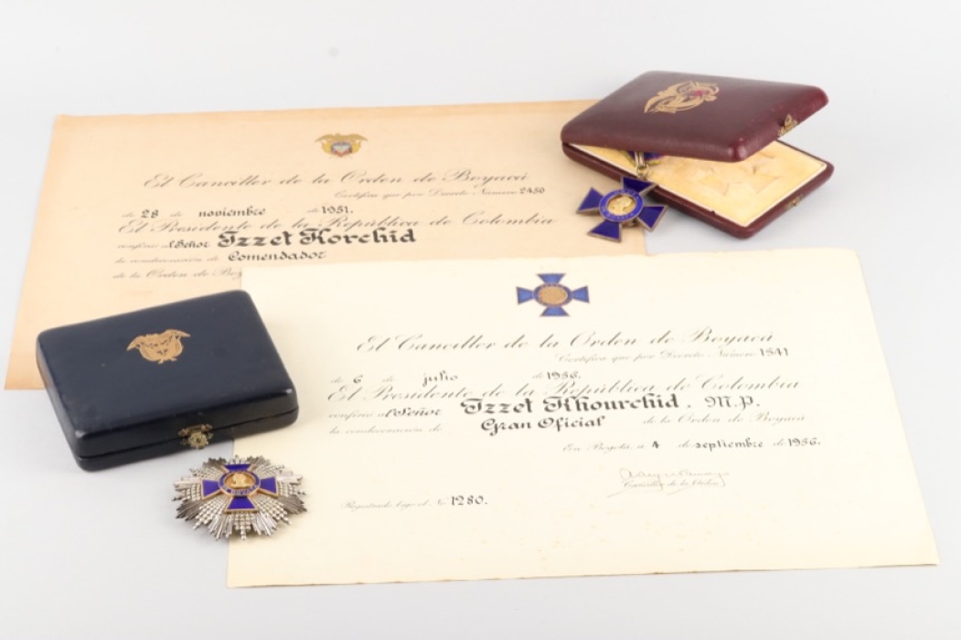 Colombia - Order of Boyaca to Izzet Khourchid