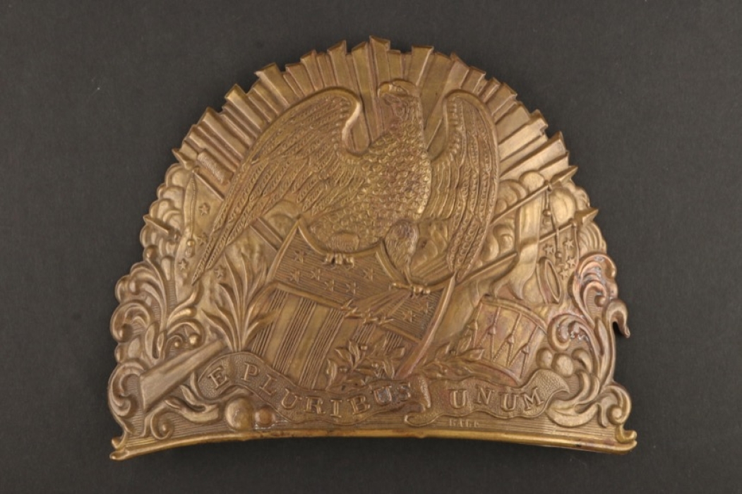 USA -1854 New York State Brass Eagle Shako Plate