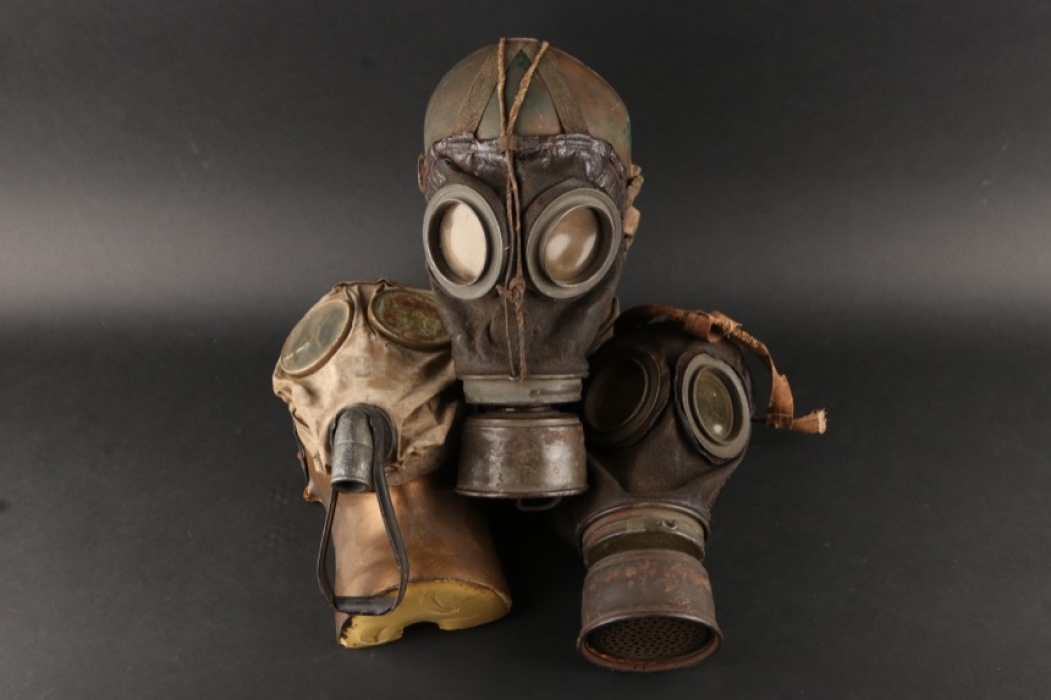 2x M1917 & 1x M1915 gas masks