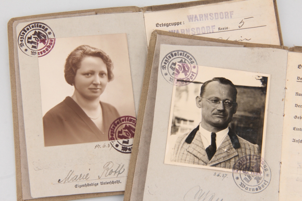 Third Reich 2 SdP ID cards to a couple
