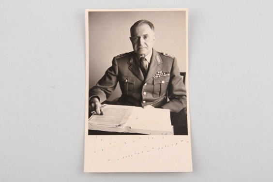General Oskar Munzel signed portrait - Knights Cross recipient (Bundeswehr)