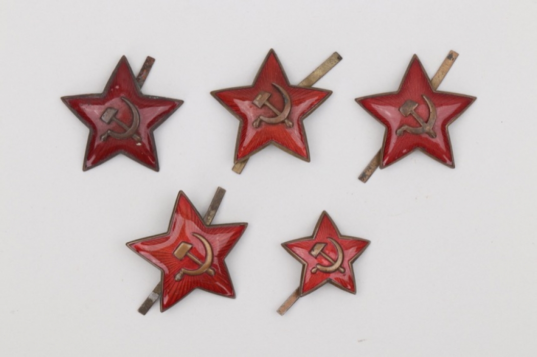 Soviet Union - 5 WW2 cap badges