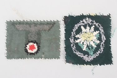 Heer Gebirgsjäger Edelweiss & field cap badge