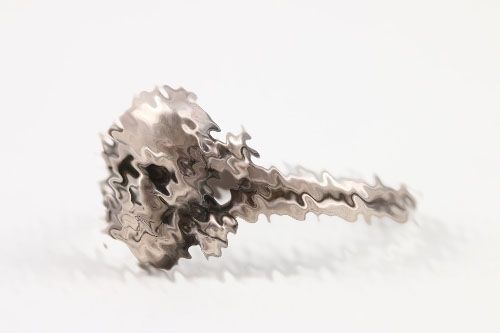 Third Reich personal 830 silver skull ring 