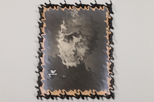 Waffen-SS framed portrait photo with field cap