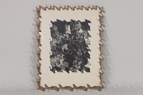 Waffen-SS "woodcut" picture in frame