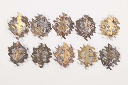 10 + SA Sports Badges in bronze - maker marked