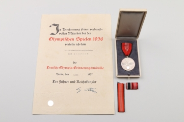 Olympic Games commemorative medal & document grouping