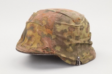 Waffen-SS M35 double decal helmet with camo cover