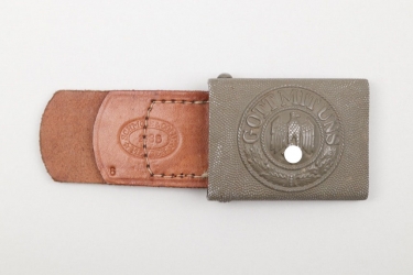 Heer EM/NCO field buckle + leather tab