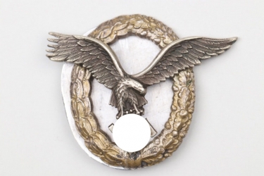 Luftwaffe Pilot's Badge on screw-back