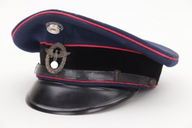 Third Reich Feuerschutzpolizei visor cap EM/NCO
