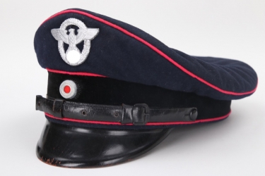 Third Reich fire brigade visor cap EM/NCO