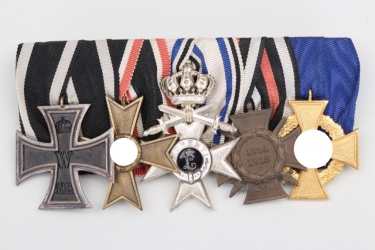 Third Reich 4-place medal bar to a Bavarian WW1 veteran