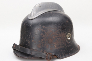 Third Reich M34 fire brigade double decal helmet