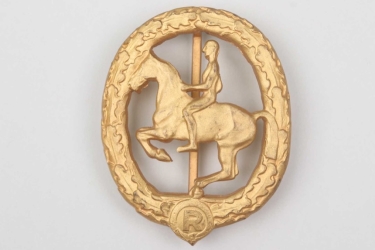 Third Reich German Horse Riding Badge in gold - Lauer