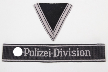 Waffen-SS "SS-Polizei-Div." cuff title & rank chevron - EM/NCO
