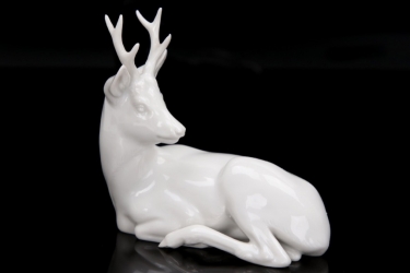 SS Allach - porcelain figure of a 'lying stag' #14 (Kärner)
