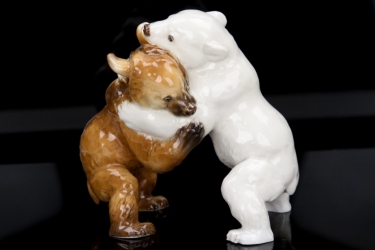 SS Allach - colored porcelain figure of 'two bears' #6 (Kärner)