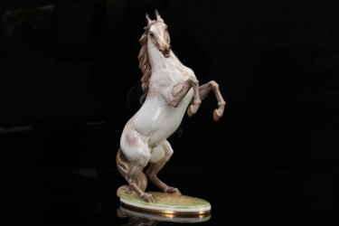 SS Allach - colored porcelain figure of a 'rearing up stallion' #95 (Röhring)