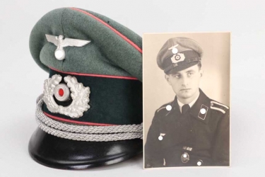 Fw. Heerdt - Panzer visor cap with photo proof