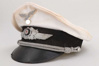 Luftwaffe officer's white summer visor cap - named