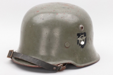 M34 Luftschutzpolizei double decal helmet - L.S. marked