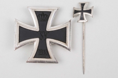 1914 Iron Cross 1st Class with miniature - WW2 type