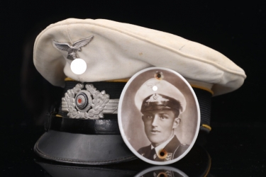 Uffz. Hofbauer - Luftwaffe flying troops summer visor cap (photo proofed)