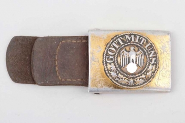 Kriegsmarine EM/NCO belt buckle with leather tab
