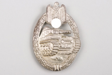 Tank Assault Badge in silver - O. Schickle tombak (hollow)