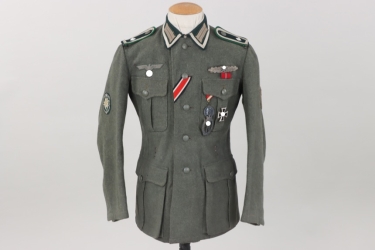 Heer M40 Gebirgsjäger field tunic with medals - Oberfeldwebel Huber