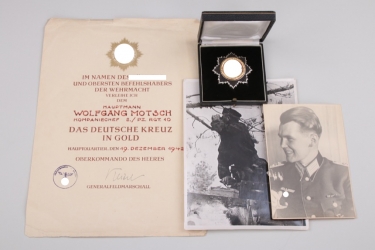 Motsch, Wolfgang - Pz.Rgt.10 German Cross in Gold grouping