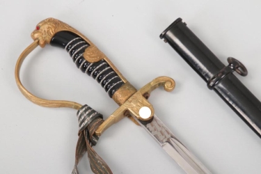 Heer officer's lion head sabre with portepee - "HR" engraved