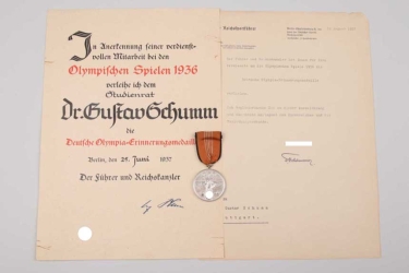 German Olympic Decoration with certificate