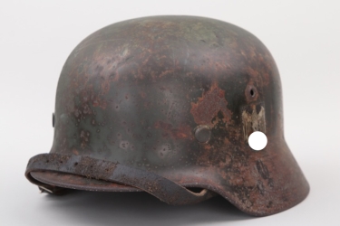 Restored Heer M35 single decal helmet - Q66